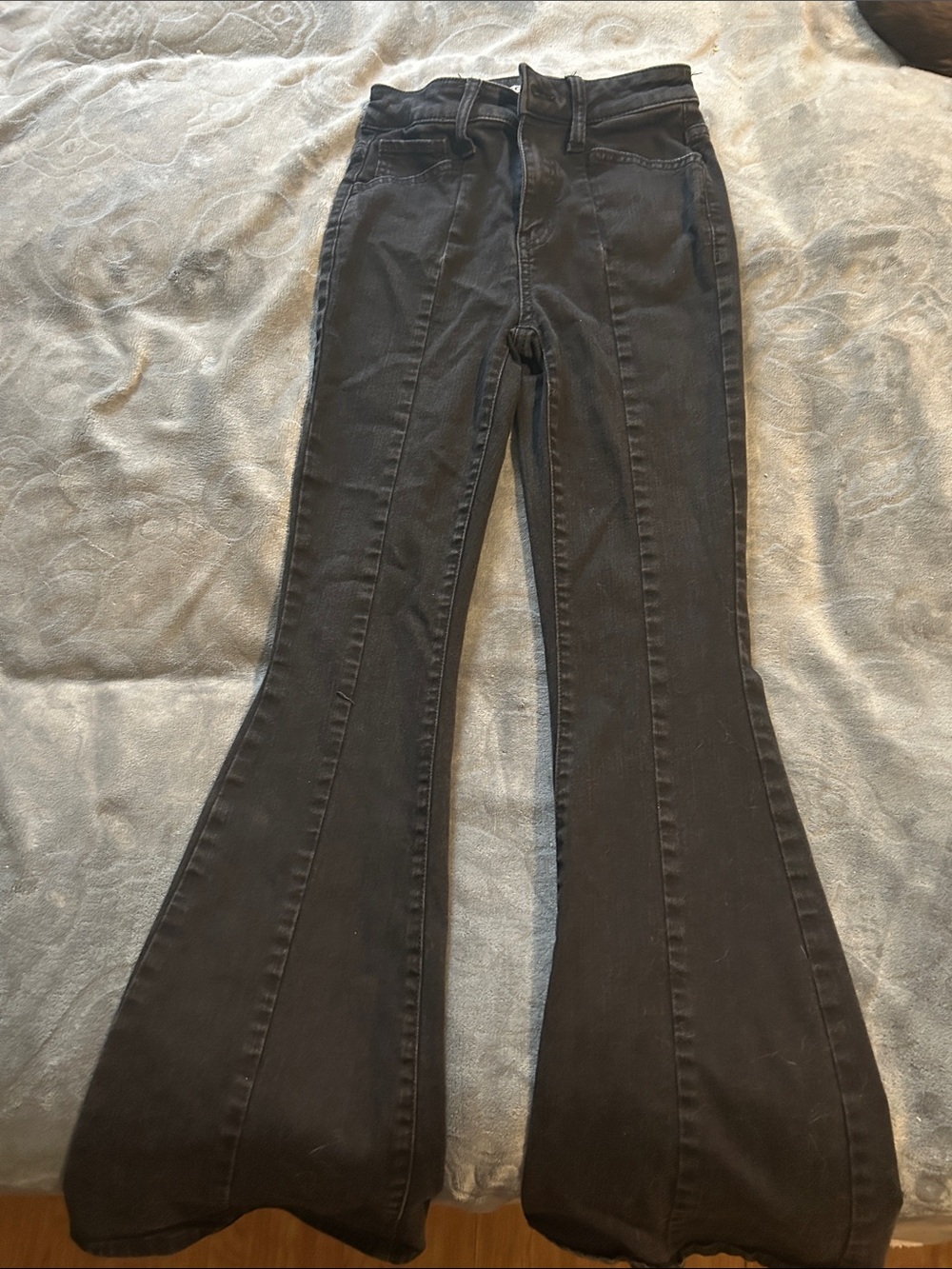High-Waist Black Flared Jeans